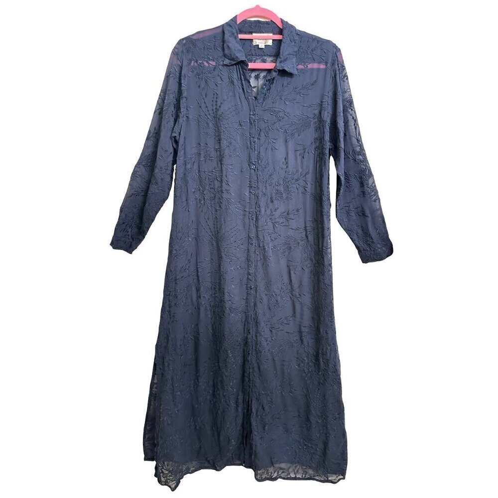 Jade Johnny Was navy embroidered shirt dress tunic